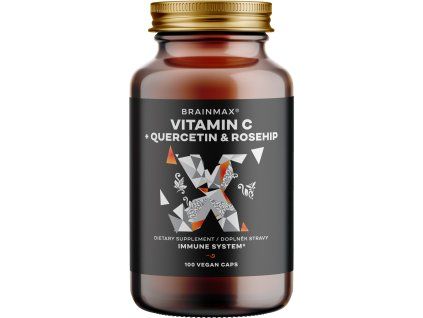 BrainMax Vitamina C e Quercetina, Rosa Canina, 100 Capsule Vegetali