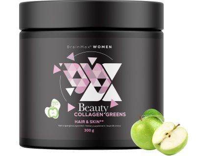 BrainMax Women Beauty Collagen Greens, Mela Verde, 300 g